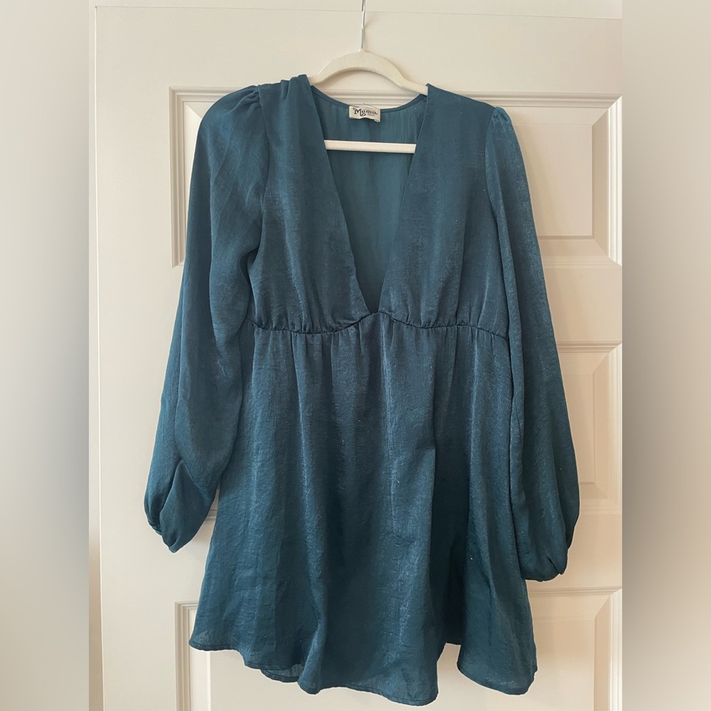 Show Me Your MuMu Deep Teal/Green Mini Dress